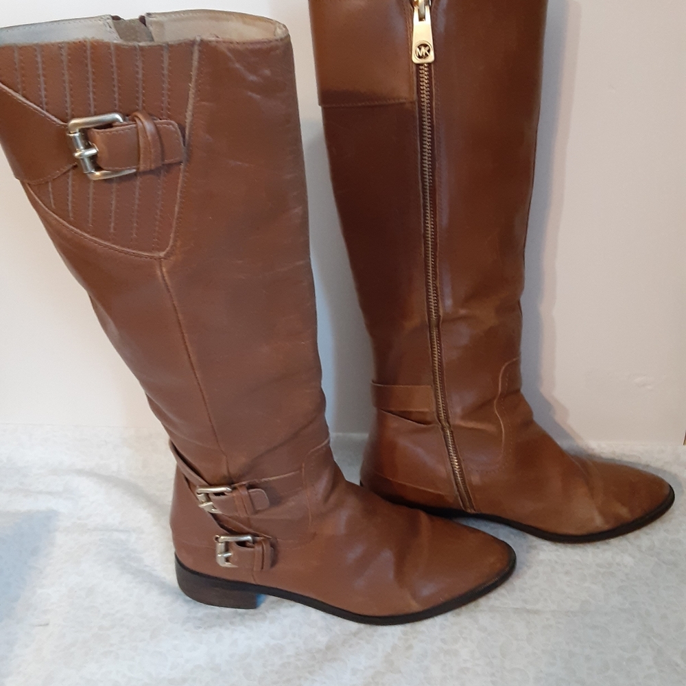 Michael Kors Brown Leather Boots Tall